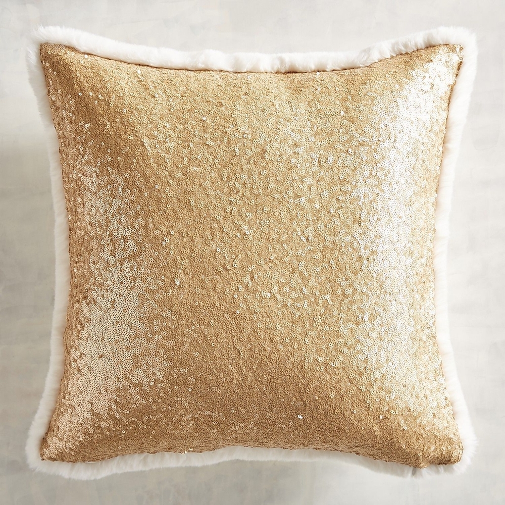 Pier 1 Sequin/Faux Fur Pillow